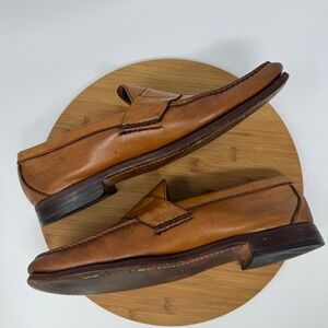 Allen Edmonds Paxton Mens 13 D Tan Leather Penny Loafers 42024 Dress Shoes